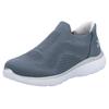 Slip-On Sneaker RIEKER SPORT "Ready2GO", Damen, Gr. 41, blau (jeansblau), Textil, Lederimitat, unifarben, sportlich, Schuhe, Slipper, Halbschuh, Freizeitschuh mit MemoSoft-Innensohle