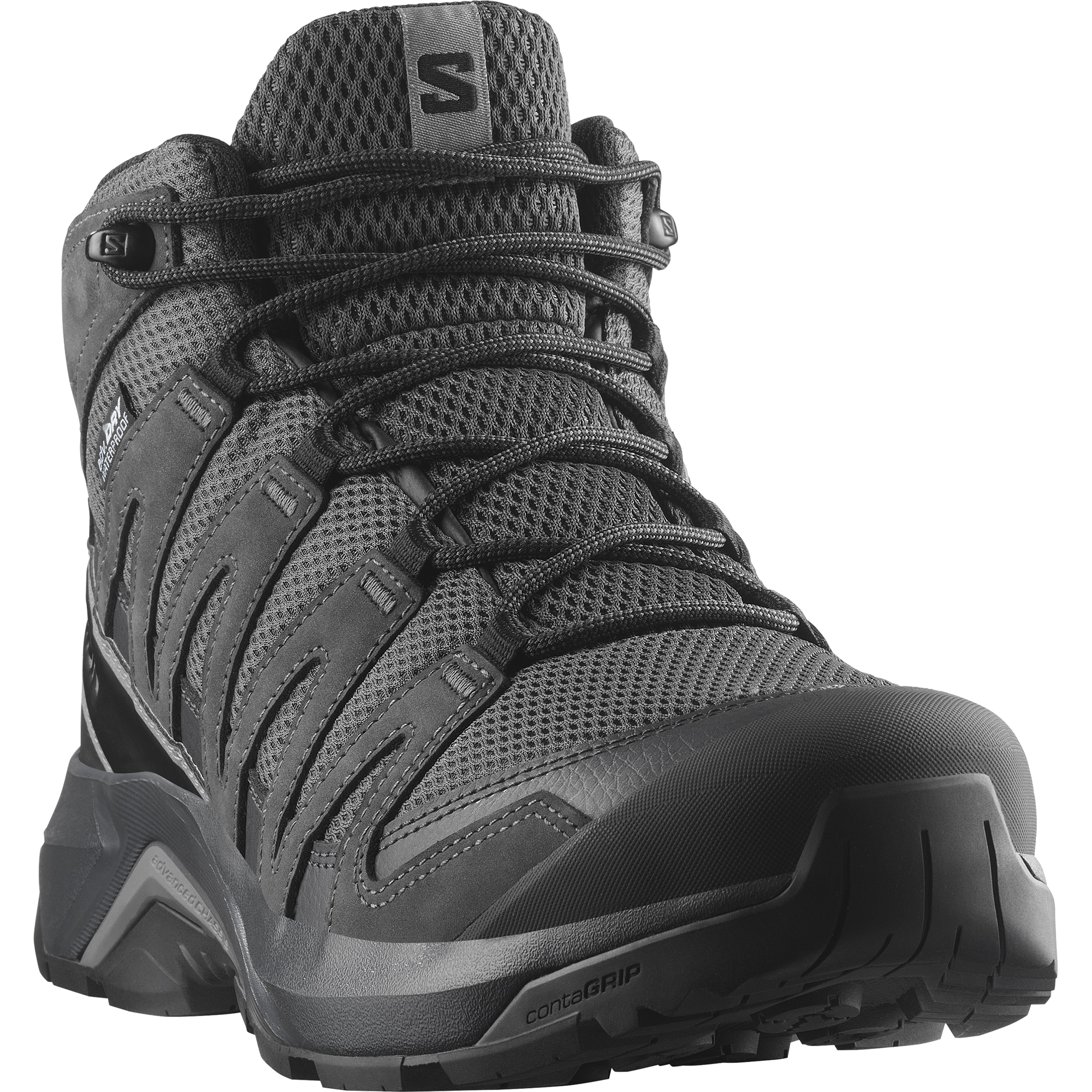 Wanderschuh SALOMON "X-ADVENTURE RECON MID GORE-TEX", Herren, Gr. 42, asphalt, phantom, castlerock, Leder, Textil, Schuhe Wanderschuh, wasserdicht