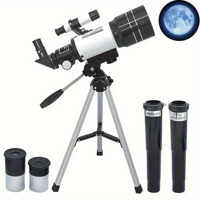 TEMU High-definition Reflective Astronomical Telescope Kit - 70mm Diameter, 30x Magnification, Dual-use For , Includes Moon-viewing , Ideal Birthday Gift