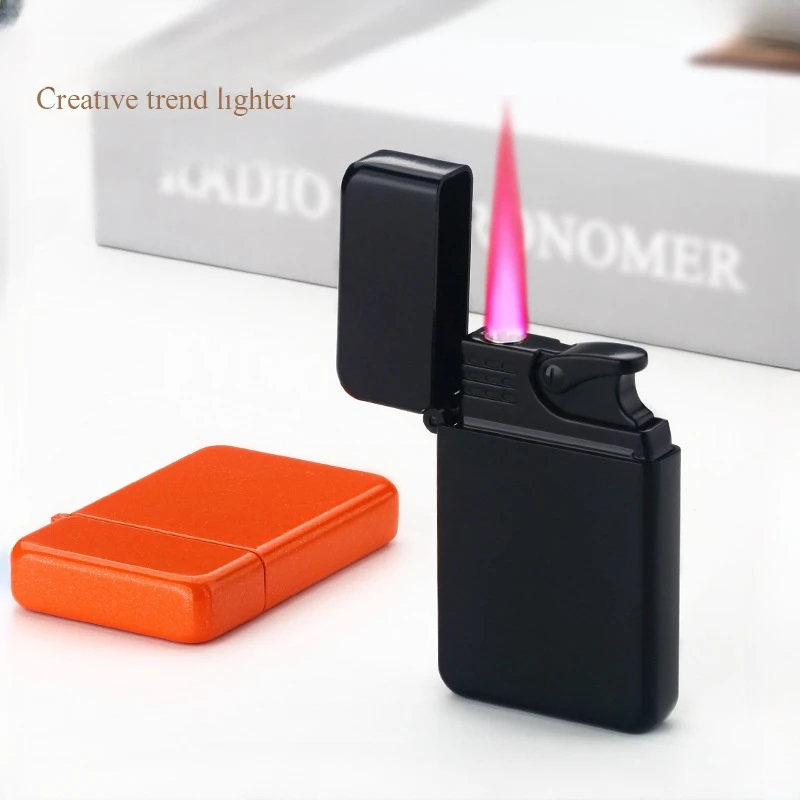 Winddichtes, wasserdichtes Metallfeuerzeug, galvanisierter Drache, geprägtes Muster, rotes Feuer, direktes Zigarrenfeuerzeug für Männer, Rauchzubehör Image