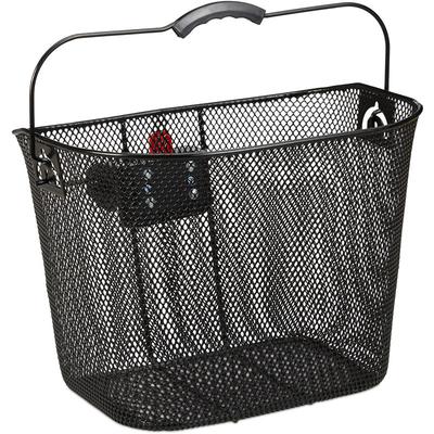 Fahrradkorb für Vorne, abnehmbar, mit Klicksystem, Lenkerkorb Metall, engmaschig, hbt 27x34,5x26cm, Image