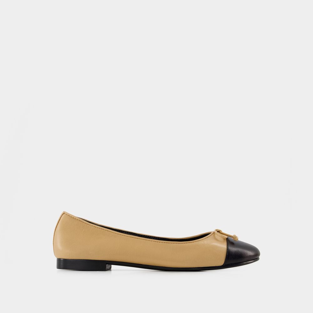 Cap Toe Ballerinas - Tory Burch - Leder - Beige