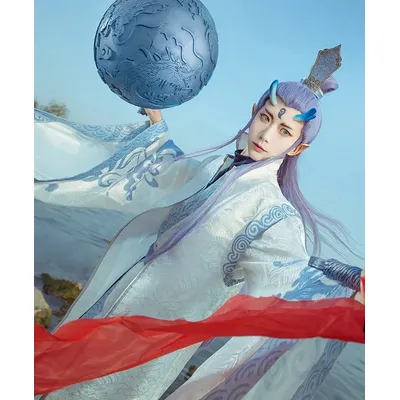 2019 New Chinese Anime Ne Zha Aobing Cosplay Costume Adult Dress+Wig Halloween Costume for Men