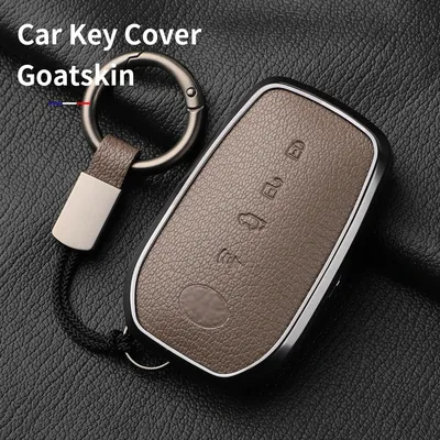 Metal And Goatskin Car Key Case Cover For Toyota Sequoia Cross Fortuner Prius Venza Alphard Vellfire