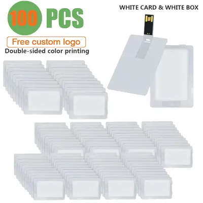 100PCS/LOT Free Printing Logo Ultra-thin Credit Card USB Flash Drive Pen Drive 64GB Bank Card Model