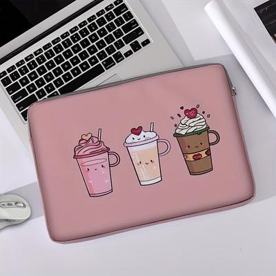 TEMU 2 Styles, Coffee Pattern Printed Laptop Bag, Soft Laptop Fabric Cover Suitable For 14 Inch Laptop Soft Cover, Laptop Cover, Tablet Cover, Laptop Zipper Cover, Fixed Laptop Bag