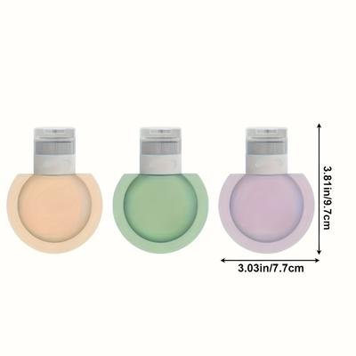 TEMU 3pcs Silicone Travel Bottles, Portable Leakproof Refillable Small Containers, Unscented, Reusable, Squeeze, Suitable For Shampoo And Shower Gel, Suitable For Travel And Air Travel