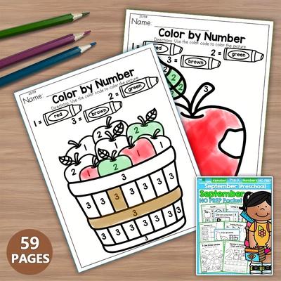 TEMU 59-page Preschool Workbook For Toddlers & Kids - Fun Alphabet & Number Tracing, Coloring, And Cutting Activities - Busy Book For Practice