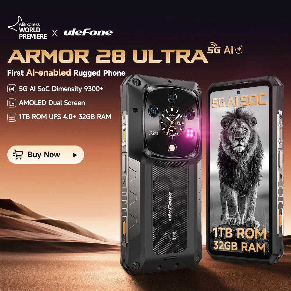 【World Premiere】Ulefone Armor 28 Ultra 5G AI Rugged Phone 1TB ROM+32GB RAM Android Smartphone AMOLED 6.67