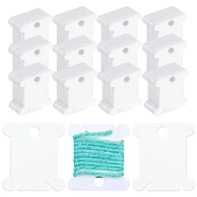 30/50/100/200Pcs Plastic Floss Bobbins Sewing Spool Thread Organizer Holder Embroidery Floss Card DIY Craft Cross Stitch Tools
