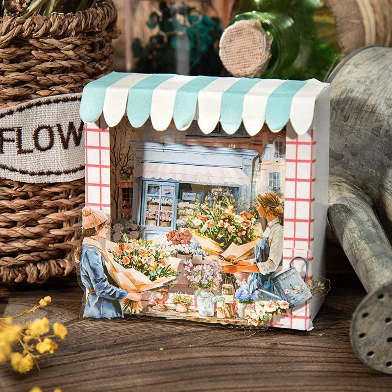 15 Stück Träumer-Charaktere, Blumenblätter, Aufkleber-Set, Karriere-Kunst, malerisches Material, Basispaket, Sammelalbum, Handbuch, 146 x 90 mm Image