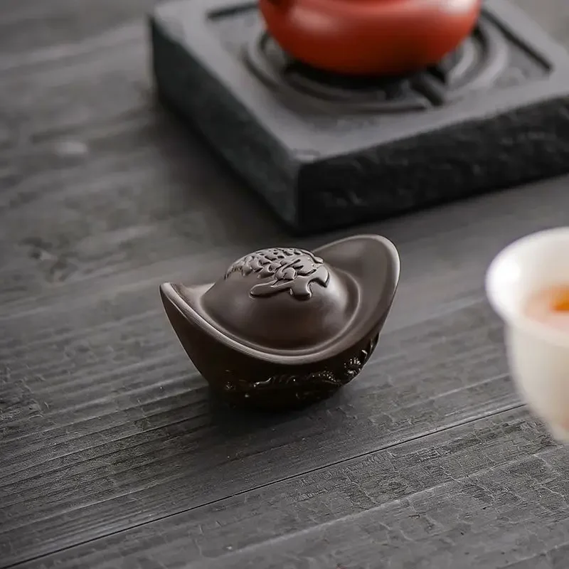 High-End-Teekanne Abdeckung Halter lila Sand Xiang long Abdeckung Tablett Tee Zeremonie Zubehör kreative Tee geschirr Vintage Tee Abdeckung Halter