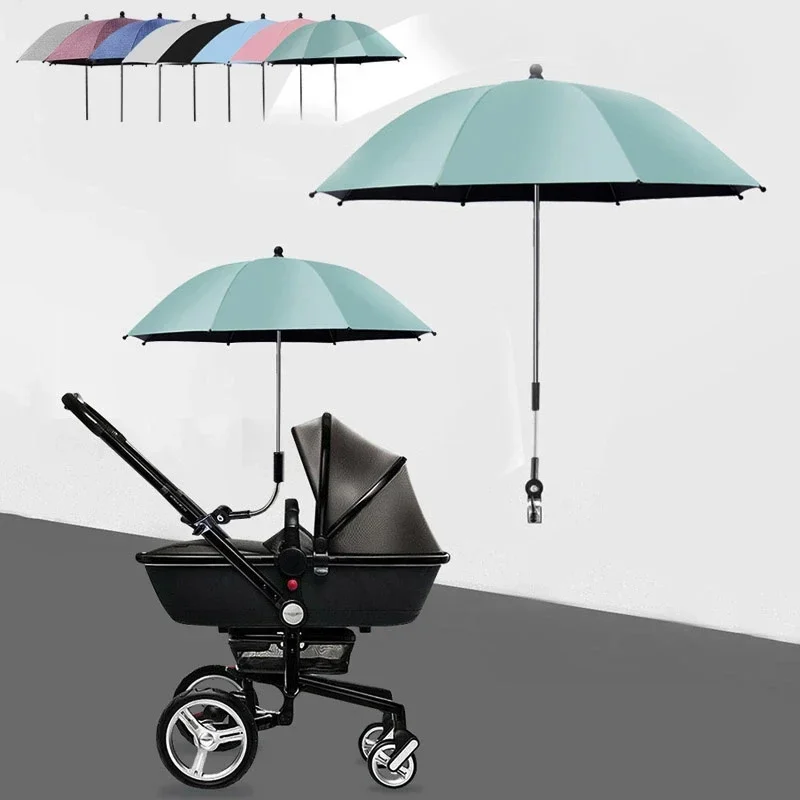 UV-Schutz Kinderwagen Regenschirm mit Klemme Universal Sonnenschutz Regenschutz Kinderwagen Abdeckung Regenschirm Kinderwagen Zubehör Image
