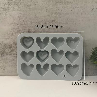 TEMU Valentine's Day Heart-shaped Silicone Mold For Casting, Candle And Soap Making, Home Decor, Plaster Concrete Cement Epoxy Resin Crafting Image