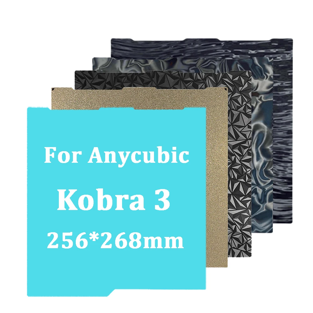 Kobra 3-Bauplatte Kobra 3 Pei strukturiertes PEO 256 x 268 für Anycubic Kobra 3 Combo-Bauplatte Ersatzteile doppelseitiges Heizbett Image