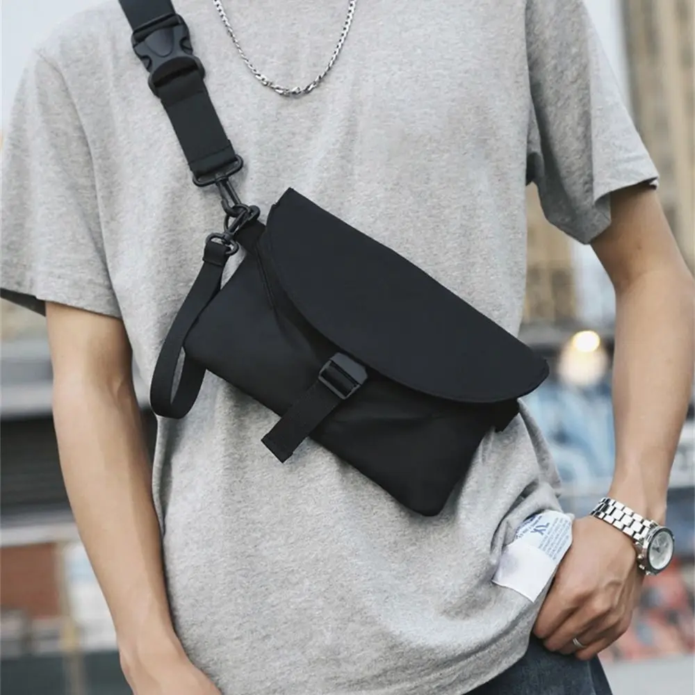 Männer Nylon Brust Pack Handy Tasche Outdoor Sport Cross-body-Tasche Casual Laufen Radfahren Sling Tasche Image