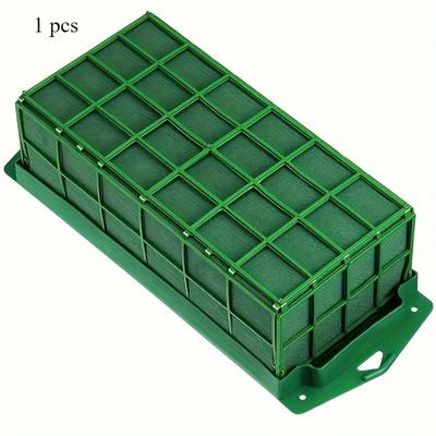 TEMU 1/2/4pcs - Flower Foam Cage Hanging Box Flower Clay Rectangular Flower Arrangement Wall Hanging Rectangular Dining Table Surface Cage Holder With Flower Foam Image