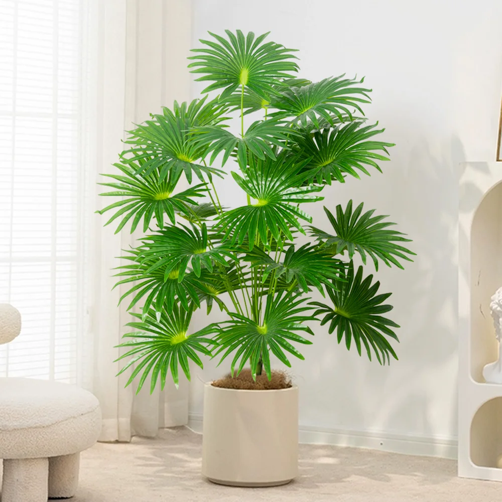 55–95 cm große künstliche Palme, gefälschte Monstera-Pflanzen, Kunststoff-Fächerblätter, tropische hohe Pflanzen für Zuhause, Restaurant, Outdoor-Dekoration Image
