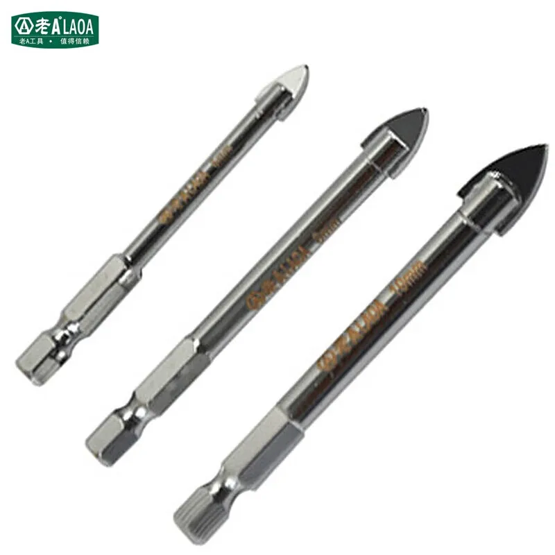 Laoa Hartmetall Sechseck Dreiecks bohrer Keramik Glas Ziegel Haushalt profession elle Bohrer robust Image