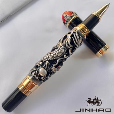 TEMU 1pc, 1pc Dragon Playing Pearl Roller Ball Pen With Jewelry On Top For Journal Writing (black Refill) Image
