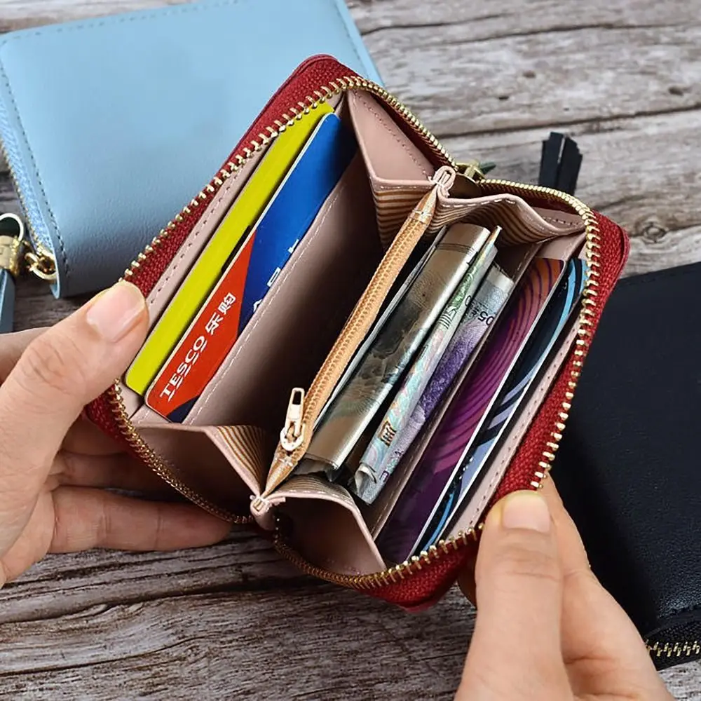 Mit Quaste Anhänger Geld Geldbörse kurze Pu Leder Reiß verschluss Brieftasche Geld Tasche niedlichen Panda Kreditkarte Holoder Frauen Mädchen Image