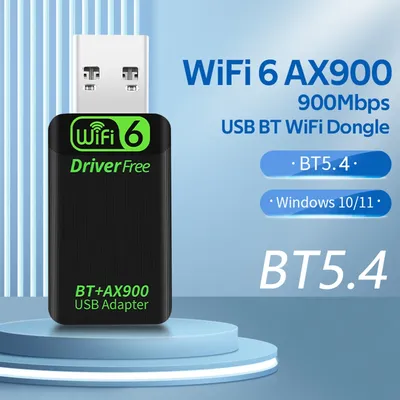 WiFi 6 AX900 BT 5.4 USB WiFi Adapter USB WiFi Dongle Bluetooth 5.4 Dual Band 2,4G/5GHz für Win10/11 Laptop Desktop