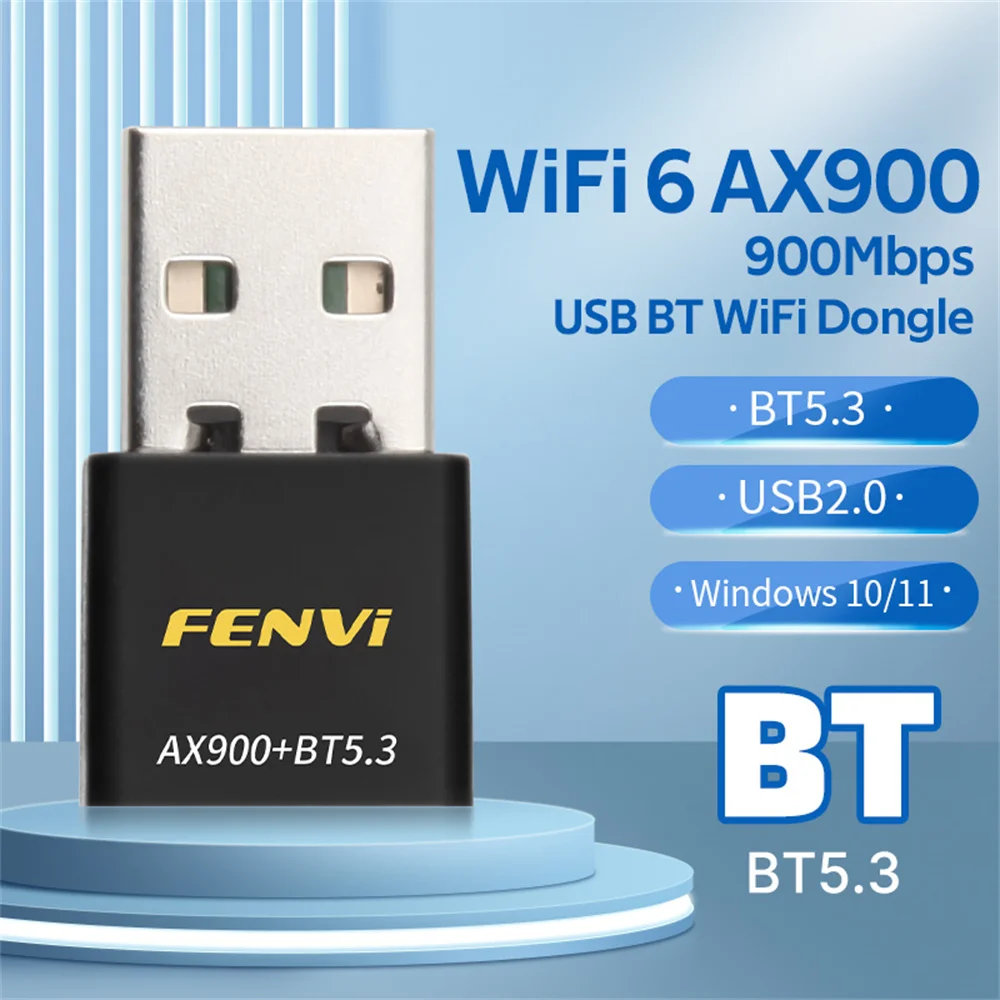 Fenvi WiFi 6 AX900 BT5.3 USB-WLAN-Adapter 802.11ax Dualband 2,4 G/5 GHz WLAN-Karte USB-WLAN-Dongle für PC Win10/11 Image