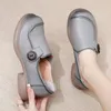 Echtes Leder-Loafer für Damen, bequeme graue Schuhe, niedrige Absätze, luxuriöse Damen-Court-Schuhe, Slip-on-Mokassins, elegante Kleid-Flats
