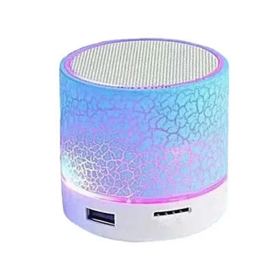 VIKEFON Kabelloser Mini-Lautsprecher, Subwoofer, Dazzle Crackle 7-Farben-Licht, kabelloser Mini-Lautsprecher, tragbarer kleiner Lautsprecher Image