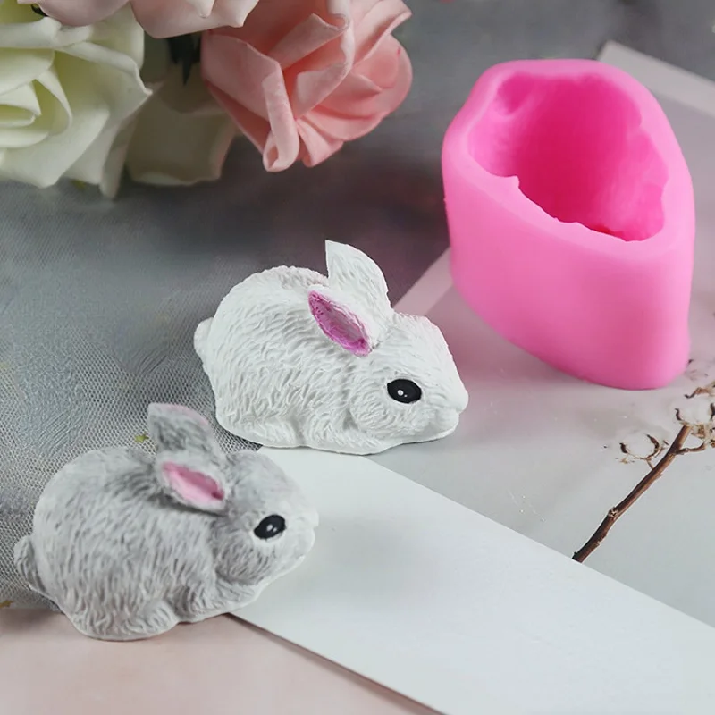 Ostern Dekoration DIY Hase Silikon Kerze Form 3D Hase Aroma Seife Gips Harz Form Schokolade Machen Liefert Wohnkultur Image