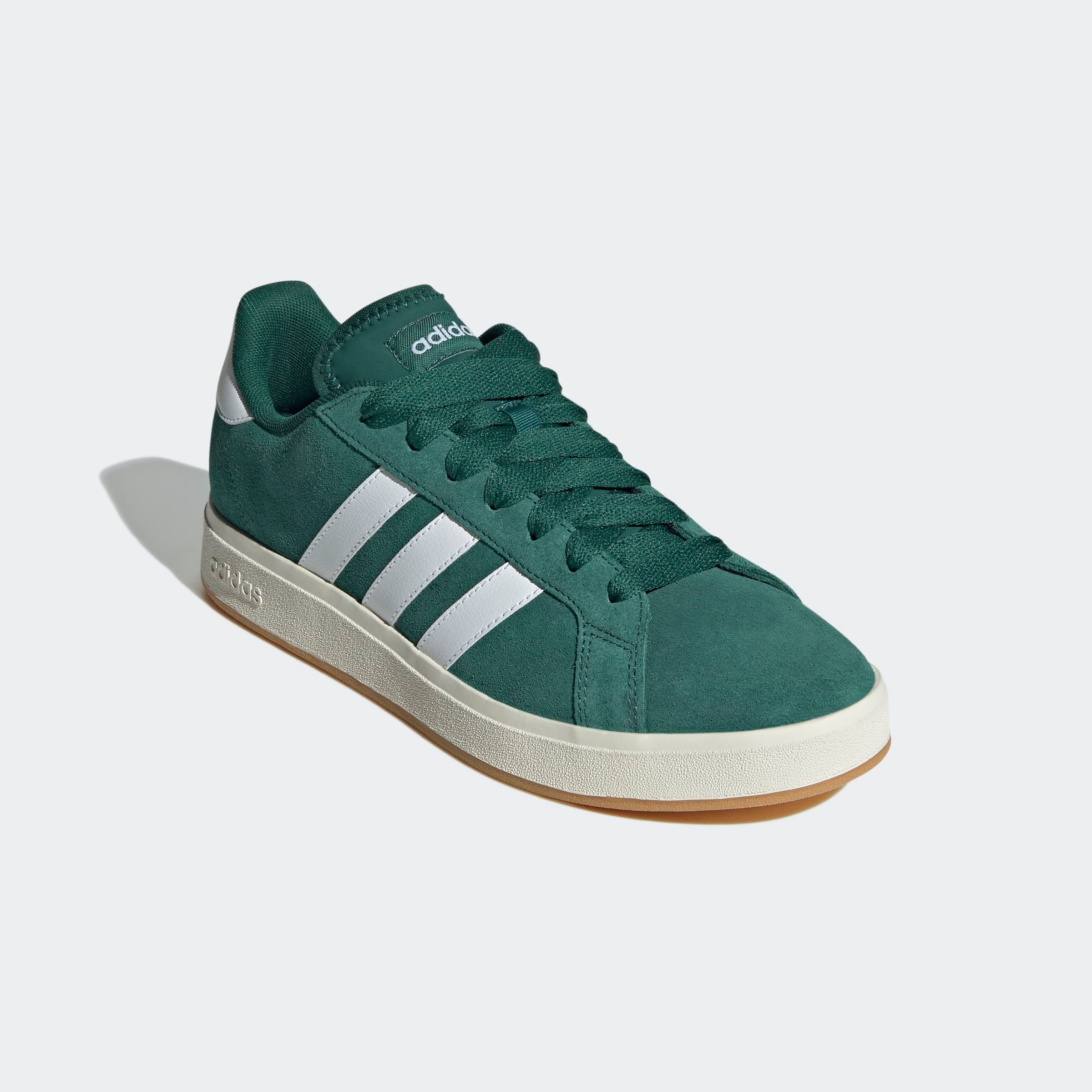 Sneaker ADIDAS SPORTSWEAR "GRAND COURT BASE 00S", Herren, Gr. 39, grün (collegiate grün, cloud weiß, gum 3), Leder, Synthetik, Schuhe Sneaker, Design auf den Spuren des adidas Campus 00