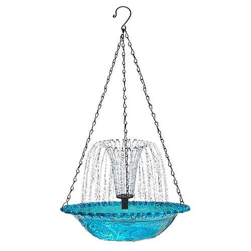 hängendes Vogelbad mit Solar-Springbrunnenpumpe, Vogelbad für draußen, Solar-Vogelbad, multifunktionales Becken, Kolibri-Futterspender für Vögel, für Hinterhof, Terrasse, Garten, Hofdekoration