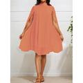 Damen Minikleid Casual kleid Elegant Stilvoll Brautkleider schlicht Urlaub Täglich Regular Fit Glatt Langarm Rollkragen Weiß Gelb Rote Orange Sommer