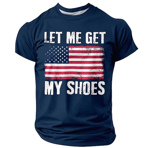 US Amerika 250 Jahr Jubiläum Veteranentag Herren Patriot Patriotischer Veteran LASS MICH MEINE SCHUHE HOLEN US-Flagge T-Shirt Kurzarm T-Shirt 3D Druck Rundhalsausschnitt Shirt Täglich Militär Straße Image