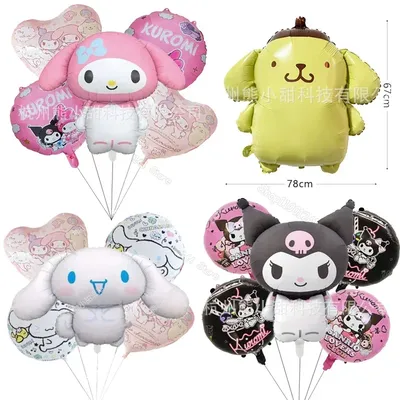 Sanrios Cinnamoroll Kuromi My Melody Anime Kawaii Balloon Wedding Party Decoration Metallic Birthday Arrangement Helium Balloons
