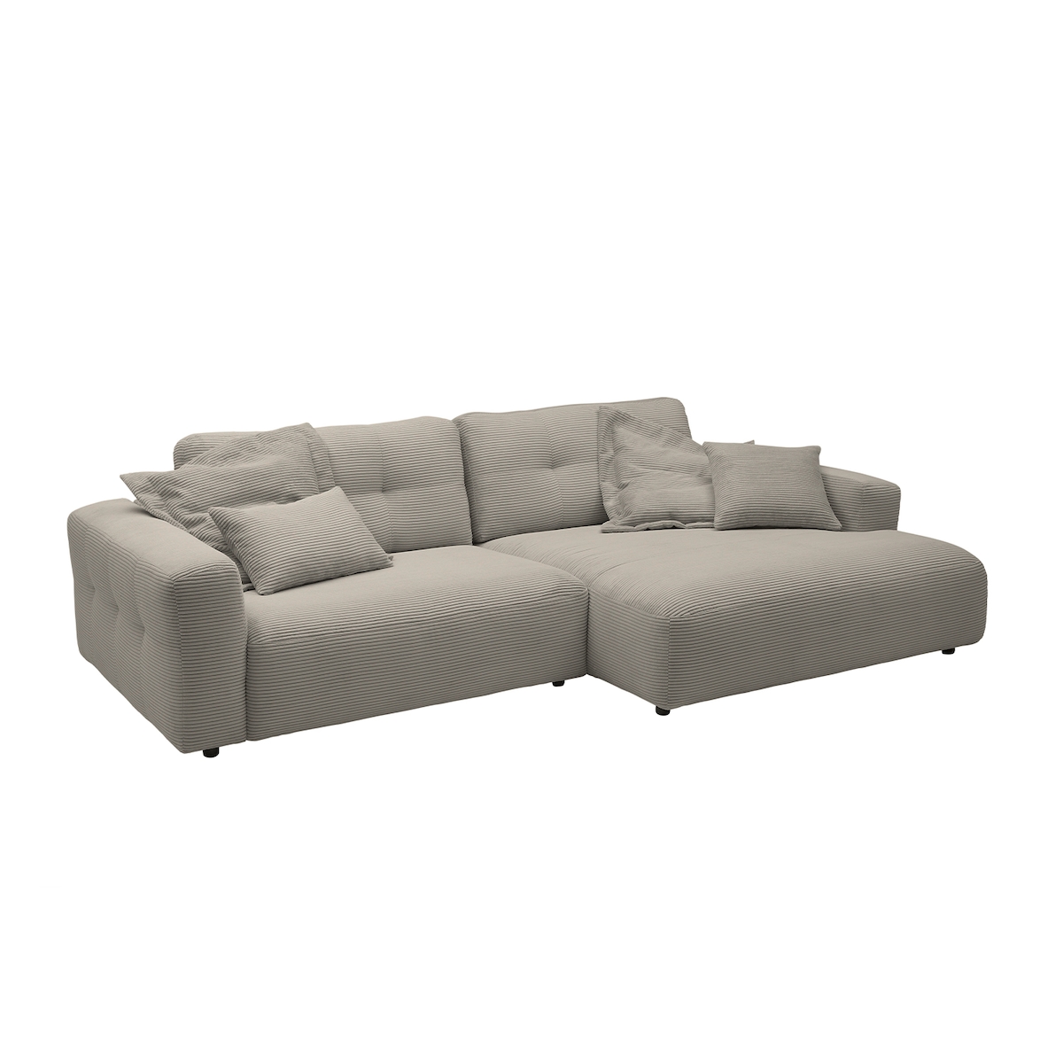 KAWOLA Sofa MIKA Ecksofa Cord steingrau Longchair rechts Image