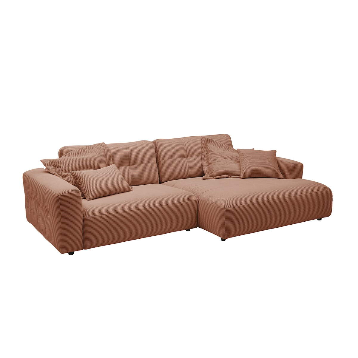 KAWOLA Sofa MIKA Ecksofa Cord rost Longchair rechts Image