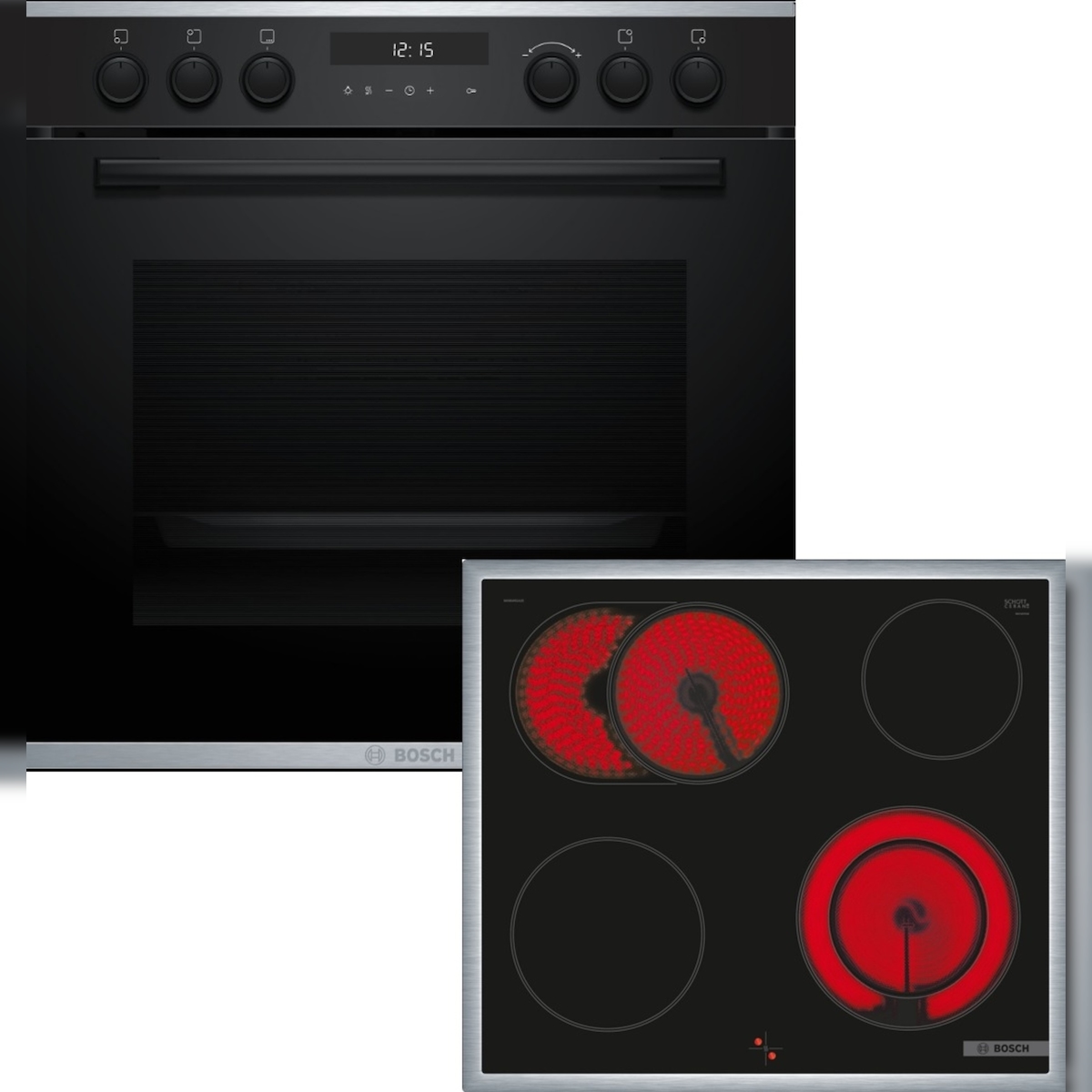 Bosch FullHouse, Einbau-Herd-Set, HEG278BB3 + NKN64RGA2E, Einbau-Herd, Elektro-Kochfeld HND671FH62 Image