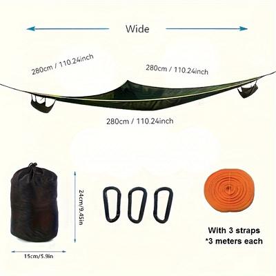 TEMU Outdoor Hammock For Summer, Nylon Pa Material, Portable Multi-person Hanging Hammock With 10 Accessories, 11 Parts Set, Wash Or , Suitable 14+