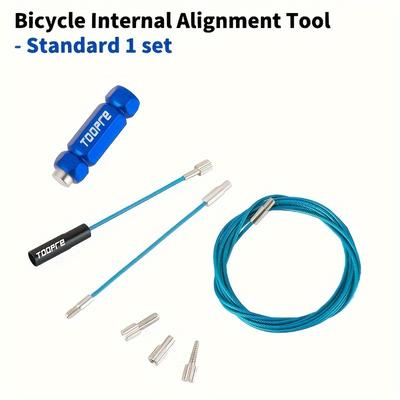 TEMU Aluminum Alloy Bike Internal Cable Routing Tool Kit For Mountain & Road Bicycles, Carbon Fiber Frame Wire Threading Storage Case, Stainless Steel Lead Wire Guide With Magnets