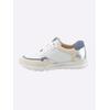 Sneaker CAPRICE, Damen, Gr. 40, blau (weiß, jeansblau), Glattleder, Veloursleder, sportlich, Schuhe