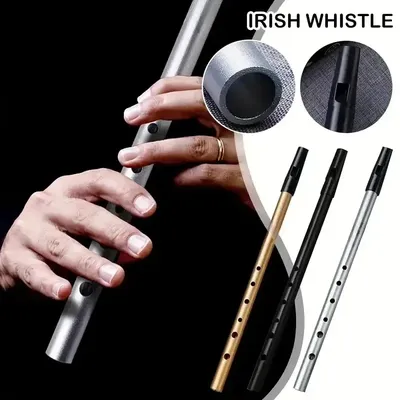 Miwayer Authentic Irish Whistle Flute C/D Key Tin Penny Whistle with 6 Holes Perfect Traditional