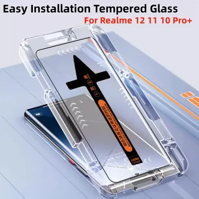 Easy Installation Tempered Glass For Realme 11 Pro Plus Realme 12 10 Pro+ Fingerprint Unlock Screen