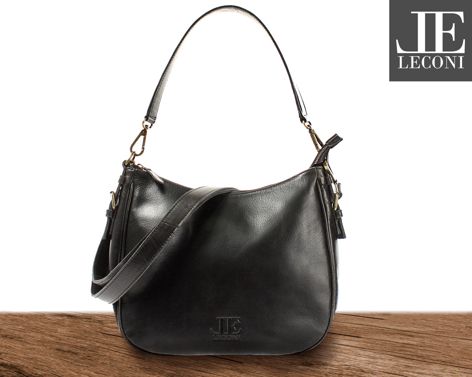 LECONI borsa a tracolla borsa con manico borsa da donna borsa con manico borsa a tracolla borsa in pelle borsa a mano da donna in pelle nera LE0063
