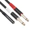 Jack 3.5mm to Double 6.5mm Aux TRS Cable Dual 6.35mm Aux Cord For iPod Speaker Male Mono 6.5 Jack to Stereo 3.5 Jack Audio Cable