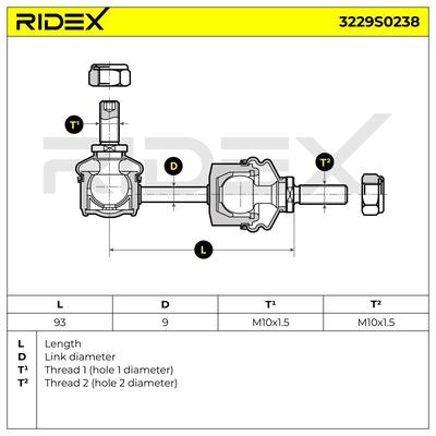 RIDEX Koppelstange SMART 3229S0238 5102V005000000,0005102V005,0005102V005000000 Image