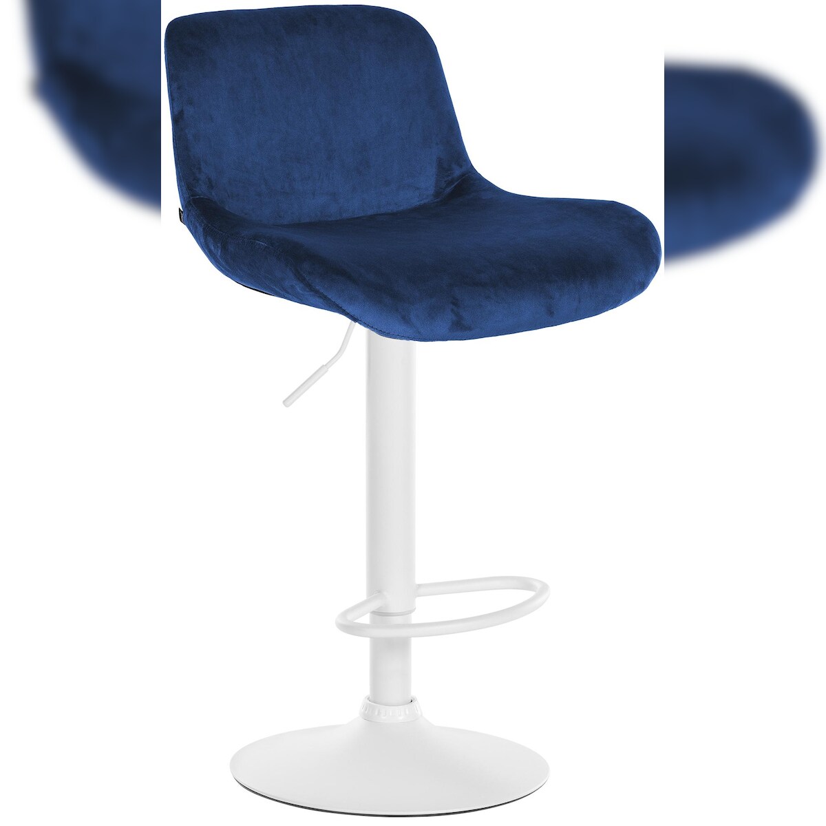 CLP Barhocker Solon Weiß blau/Samt Image