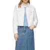 Jeansjacke S.OLIVER, Damen, Gr. 44, weiß, Denim/Jeans, Obermaterial: 98% Baumwolle, 2% Elasthan, unifarben, casual, tailliert taillenbedeckt, Langarm Manschette, Jacken, mit Taschen