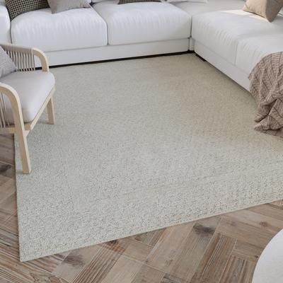 Wollteppich WECON HOME "Hamptons THIRTYFIVE", beige (creme weiß), B:110cm H:15mm L:170cm, Schurwolle, Teppiche, Läufer, Schurwolle, Kurzflor, Wohn- & Schlafzimmer, strukturiert Image