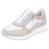 Keilsneaker REMONTE, Damen, Gr. 40, grau (hellgrau kombiniert), Leder, Lederimitat, sportlich, Schuhe, Freizeitschuh, Halbschuh, Schnürschuh mit gepolstertem Schaftrand